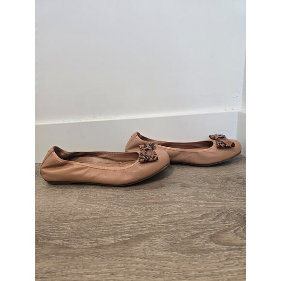 Vionic Spark Zelda Women's Slip On Ballet Flats Tan Snake Print Size 8 Bow Toe - Picture 5 of 8